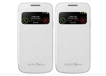 Flip Cover Samsung S4 Mini I9190 S-view Blanco