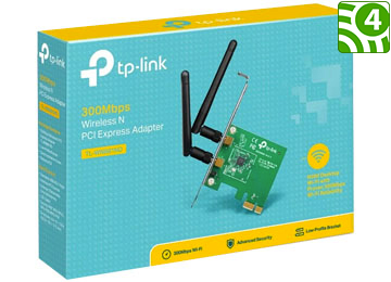 Placa De Red Wifi Pci-E Tp-Link Tl-Wn881nd 300mbps 2 Antenas Desmontables Incluye Chapa Bajo Perfil
