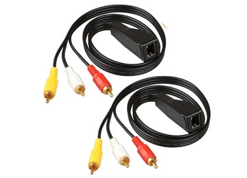 Adaptador Balun Extensor Rca Stereo 3 Rca 1 Video Y 2 Audio
