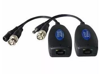 Adaptador Balun Extensor Bnc + Corriente Por Utp Pasivo Hasta 300mts 50db Sn Entrada Bnc Salida Rj45 Por Par