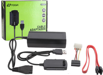 Cable Usb A Ide Sata Con Transformador 5v 12v 2a Noganet He-2020 Discos 2.5 Y 3.5