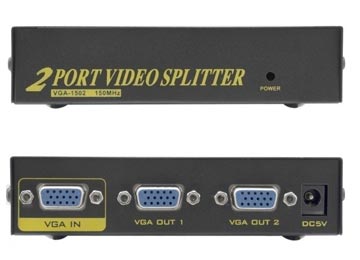 Splitter Vga 2 Puertos 1920x1440 Hasta 30 Metros - No Incluye Transformador 5v 2 Usb