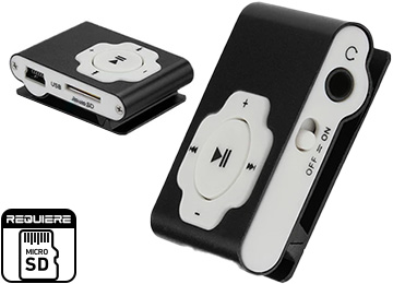 Reproductor Mp3 Shuffle Microsd Sin Memoria Sin Display - No Incluye Cable Mini Usb De Carga - No Funciona Como Lector De Memorias