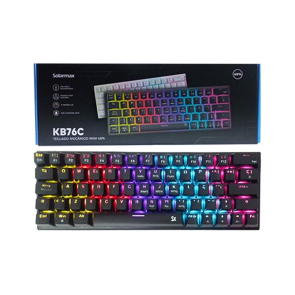 Teclado Mecánico Solarmax GMKB76CB 64 Teclas RGB Switch Red Español 60%