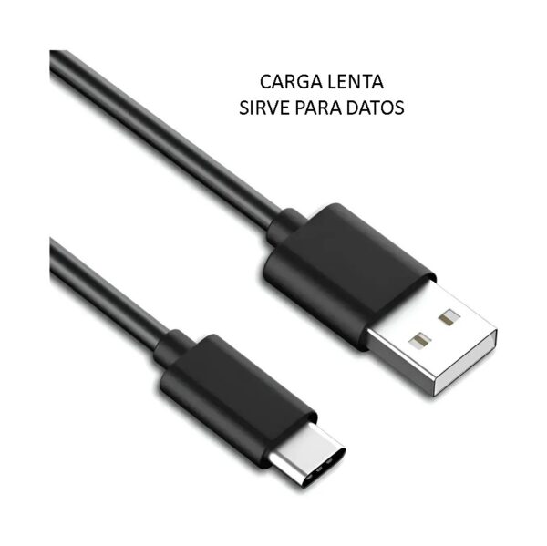 Cable Cargador y Datos Usb a Tipo C Negro No es carga Rapida