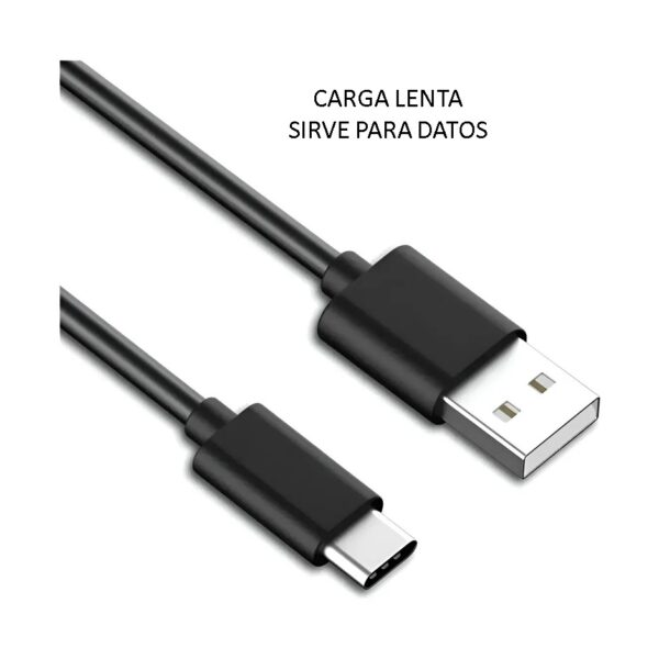 Cable Cargador y Datos Usb a Tipo C Negro No es carga Rapida