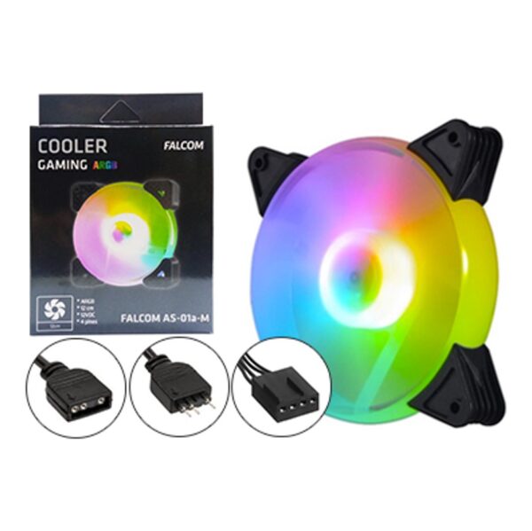 Cooler Turbina 120x120mm Falcom AS-01M ARGB 4 Pines + ARGB 12V