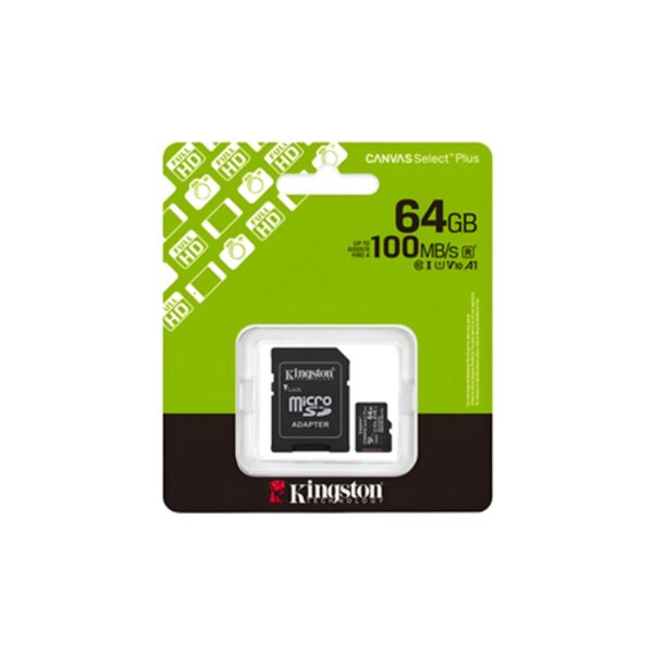Memoria Microsd 64Gb Clase 10 Canvas Select 100Mb/S Kingston Micro Sd Verde