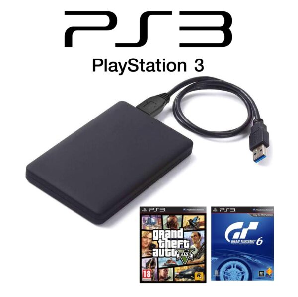Disco Externo USB 3.0 1 Tera 63 Juegos Varios Consola Sony PlayStation PS3