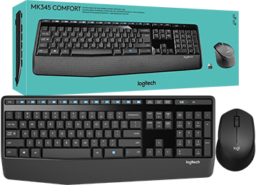 Kit Teclado + Mouse Logitech Mk345 Espanol Con Enie Negro Inalambrico