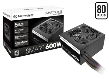 Fuente Thermaltake 600w Smart White 80 Plus White - +12v-42a Pcie 6+2 X2 Sata X4 Molex X4 Fdd X1 12v 4+4 X1