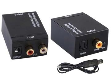 Conversor Rca H A Audio Digital Optico - Adaptador Entrada Rca Salida Optica - Toslink - No Incluye Cable Optico Ni Transformador 5v 2a