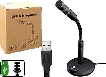 Microfono Usb 1.5mts Boton On/off Brazo Flexible No Requiere Drivers Plug & Play