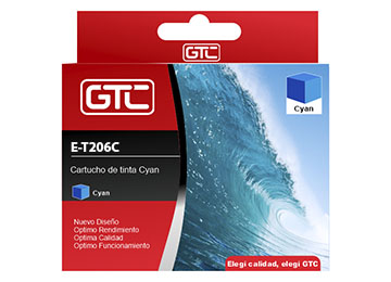 Cartucho Gtc P/ Epson T206220 T206 Cyan 6.6ml Xp-2101 Xp2101 Alternativo
