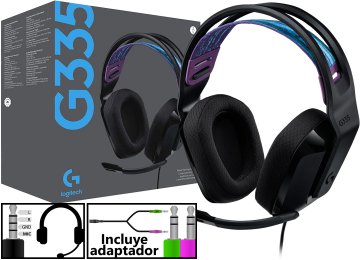Auricular Vincha Logitech G335 Conector Plug 3.5mm Peso 240g Compatible Con Playstation 4 Xbox Nintendo Pc Y Celulares Gaming Gamer Negro
