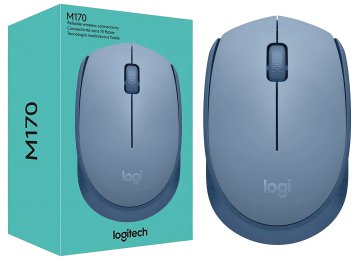 Mouse Logitech M170 Incluye Pila Aa Inalambrico Azul Con Gris Tipo Celeste Cemento