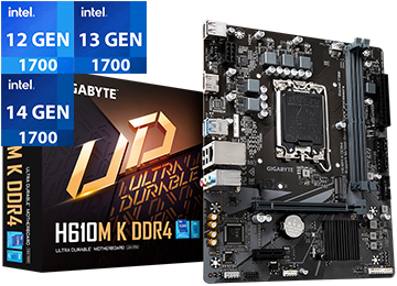 Mother Gigabyte H610m-k Rev. 2.0 - 1xhdmi 2xddr4 4xusb2.0 2xusb3.2 1xpciex16 1xpciex1 2xsata Rj45 1xm2 1700 Compatible Generacion 12 13 14 Actualizado