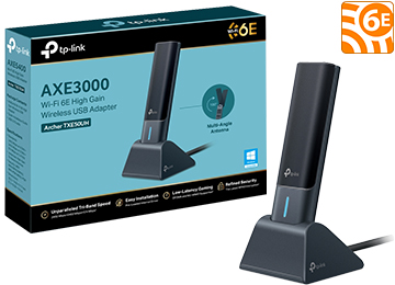 Placa De Red Wifi Usb Tp-link Archer Txe50uh Axe3000 Wifi 6e Dual Band 2.4ghz 574mbps 5.0ghz 1201mbps 6ghz 1201mbps Alta Potencia