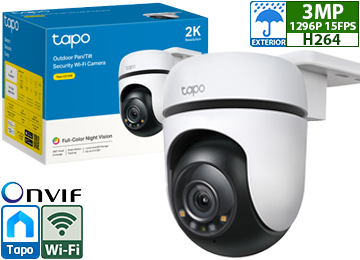 Camara Ip Tp-link Tapo C510w 2304x1296 3mp H264 Wifi Vision Nocturna Color 30mts Seguimiento De Persona Detecion Movimiento Alarma Microsd Hasta 512gb Ip65 Exterior
