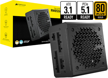 Fuente Corsair Rm850e Ar 850w Cybenetics Gold Full Modular +12v 70.8a 1x24pines 2x8pinescpu(4+4) 2x8pinespcie(6+2) 1x16pinespcie 6xsata 2xmolex Negra