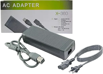 Fuente Xbox 360 Fat 12v 16.5a 5v 1a Incluye Cable De Alimentacion Con Patas Rectas