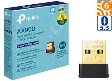Placa De Red Wifi Usb Tp-link Archer Tx10ub Nano Ax900 Wifi 6 Dual Band 2.4ghz 287mbps 5ghz 600mbps Bluetooth 5.3