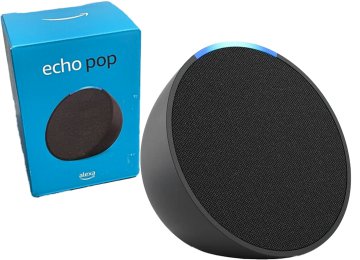 Parlante Amazon Echo Pop Smart Asistente Virtual Dual Band Wifi 5 Microfono Bluetooth Incluye Transformador 12v 1.25a 4.0x1.7mm Alexa Charcoal Negro