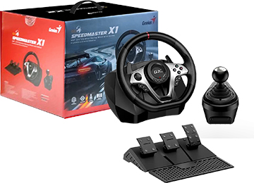 Volante Genius Speedmaster X1 Cable Usb 1.6mts Rotacion De Volante 270 A 900 Grados Palanca De Cambios 6 Velocidades Pc Ps3 Ps4 Xbox