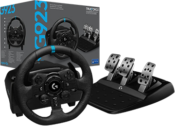 Volante Logitech G923 Giro 900 Grados Antideslizante Calibracion Automatica Volante 270x260x278mm 2.25kg Pedales 167x428.5x311mm 3.1kg Incluye Trafo 24v 1.75a Para Pc Ps4 Y Ps5