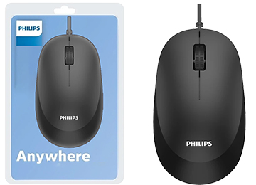 Mouse Philips Serie 2000 Cable Usb 1.5mts 1200dpi Negro
