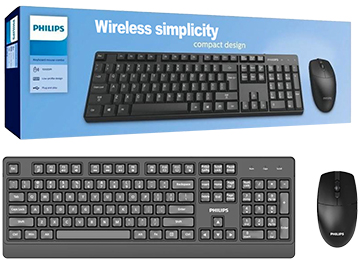 Kit Teclado + Mouse Philips Serie 3000 2.4ghz Mouse 1200dpi 1xaa Teclado 1xaaa Incluidas Espanol Inalambrico