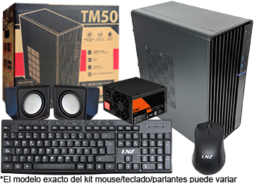 Kit Gabinete Sentey Tm50 Fuente 600w Miniatx Microatx 1x80mm Trasero 294.5x165x353.5mm Vga Hasta 265mm Cpu Hasta 143mm Teclado / Mouse / Parlantes Incluidos