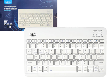 Teclado Intco Rdk-904 Bluetooth Usa Bateria 150mah Blanco