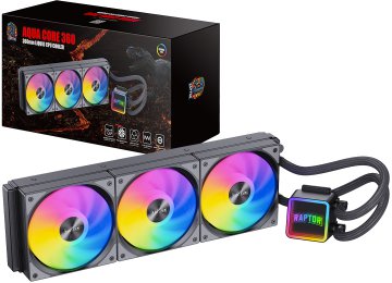 Water Cooler Raptor Aqua Core 360 Tdp 280w Pwm Argb 2700rpm Conector 4 Pines Rgb + 5v 3pines Argb 775 1151 1155 1150 1200 1700 Am3 Am4 Am5 Fm2 Xeon E5 X79 X99 2011 2066 Dimensiones 393x120x27mm Negro