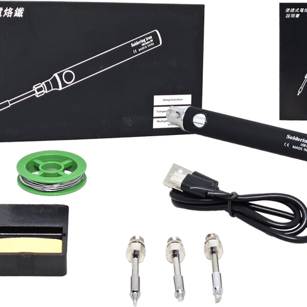 Soldador Digital 8w Tipo Lapiz A Bateria Incluye 3 Puntas Reemplazables Estano Esponja Vegetal Cable Tipo C Para Cargar En Caja Plastica