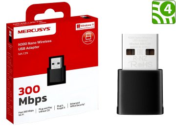 Placa De Red Wifi Usb Mercusys Tl-ma12n 300mb 2.4ghz Nano