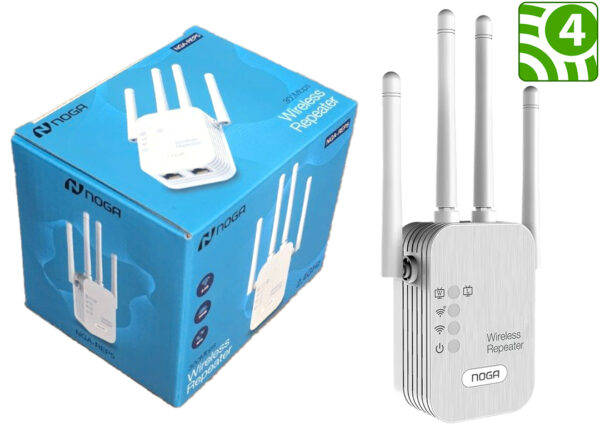 ddr-tp-21635 Repetidor Amplificador Noganet Nga-rep5 2.4ghz 300ghz 2rjx45 10/100 4 Antenas 3dbi Modo Access Point Repetidor Incluye Cable De Red 0.5cm