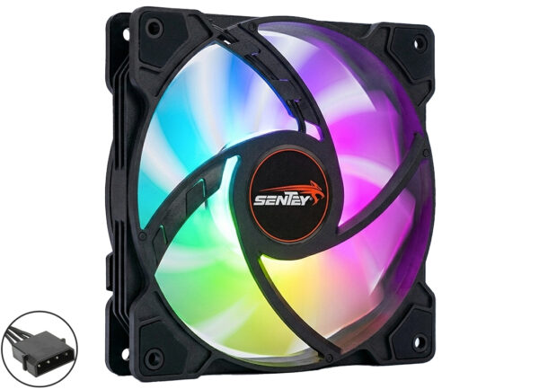 Cooler Turbina 120x120mm Sentey Gs-fan Rgb Fijo 600-1200rpm Conector Molex Incluye Tornillos