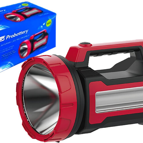 Linterna De Mano Probattery ILRE-9211 10W + 3W Luz Frontal 330 Lumens Luz Lateral 160LUMENS Intensidad De Luz Regulable Autonomia Hasta 75HS En Baja Intensidad Bateria Recargable 4V 6A