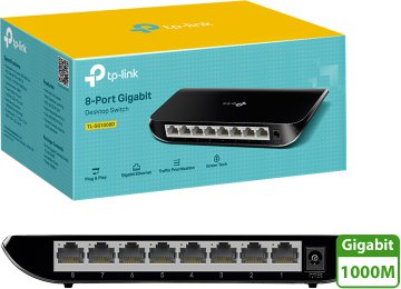 Switch De Red 8 Puertos Tp-link Tl-sg1008d 10/100/1000 Gigabit