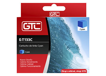 Cartucho Gtc P/ Epson T1332 Cyan Stylus T25 Tx125 Tx235w Tx420w Tx320f Tx135 Cartucho T133 133