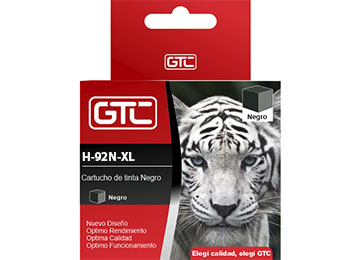 Cartucho Gtc P/ Hp 92 Negro Psc 1510 Psc C3180 Deskjet 5440 D4145 D4155 D440 Series Photossmart 2575 2610v 2710xi 7830 7850 C3110 C3125 C3135 C3140 C3150 C3170 C4180 D5060 D5065 D5145 D5155 Psc 1507