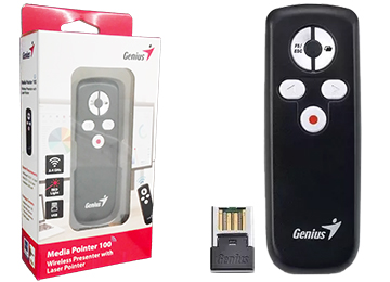 Puntero Presentador Digital Genius Media Pointer 100 Inalambrico - Laser Rojo