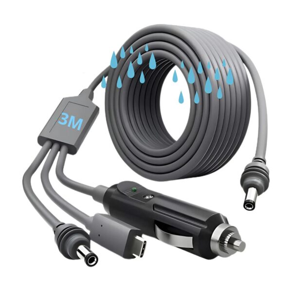 Cable Adaptador 3 e 1 Para Starlink Mini 12/24v Auto Encendedor 3 Mts. Impermeable