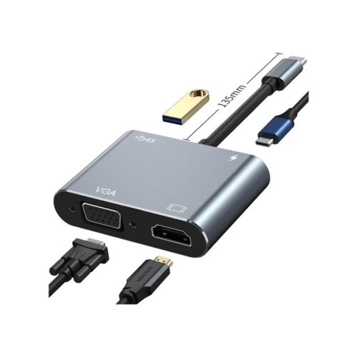 Cable adaptador Tipo C 4 en 1 HDMI 4K 2K VGA USB 3.0 tipo C Fast