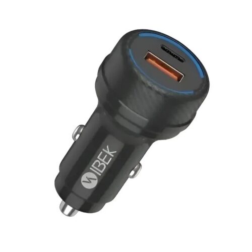 Cargador auto ibek ib-25425 20w usb y tipo c