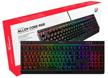 Teclado Kingston Hyperx Alloy Core Luz Y Efectos De Iluminacion Rgb Impermeable Controles Multimedia Especiales Pc Ps4 Xbox One Espanol Negro