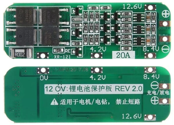 ddr-tp-16047 Modulo De Carga Bms Para 3 Celdas Litio Lipo En Serie 11.1-12.6v 15a