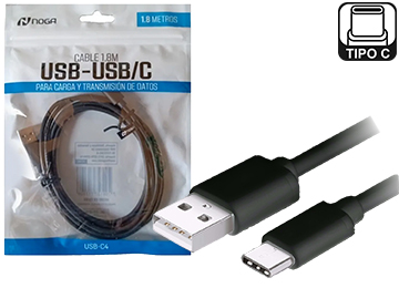 Cable Usb Tipo C A Usb 2.0 1m Netmak Kolke Noganet Negro