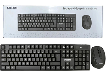 Kit Teclado + Mouse Falcom Kb601-mo500 Inalambrico - Mouse Usa 2xaaa Teclado Usa 1xaa No Incluidas